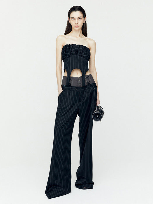 [andersson bell] LACE-UP DOUBLE WAIST PANTS apa758w(BLACK)