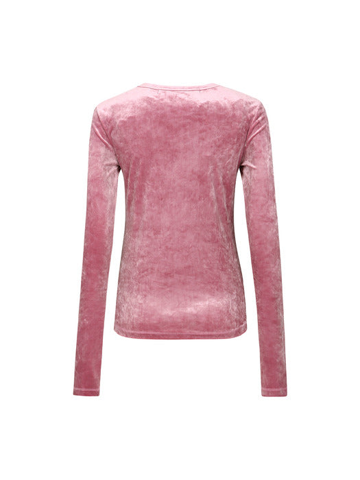 [andersson bell] VELVET LACE UP LS T-SHIRTS atb1206w(PINK)