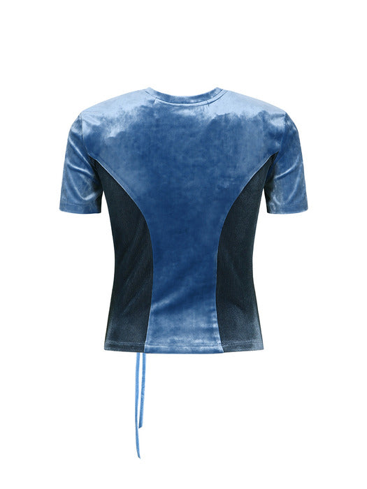 [andersson bell] (ESSENTIAL) VELVET LACE-UP BABY T-SHIRT atb1205w(BLUE)