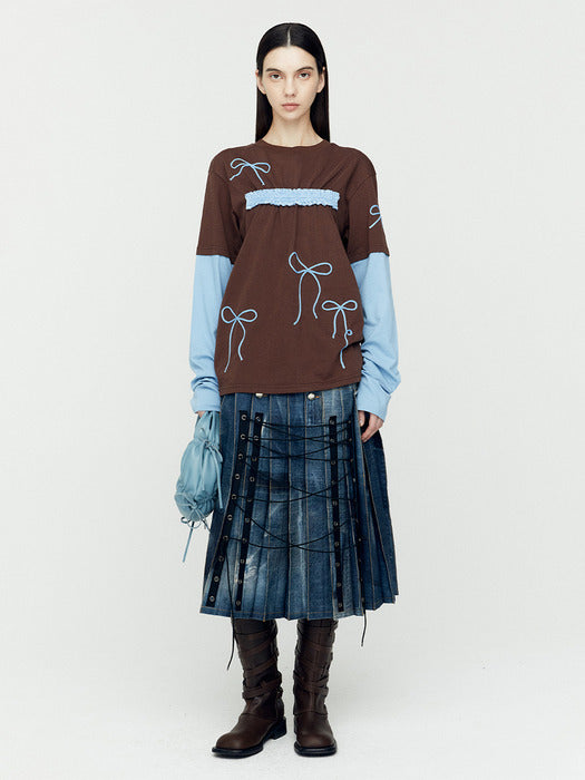 [andersson bell] (ESSENTIAL) FRILL T-SHIRTS atb1209w(BROWN)