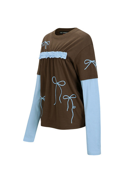 [andersson bell] (ESSENTIAL) FRILL T-SHIRTS atb1209w(BROWN)