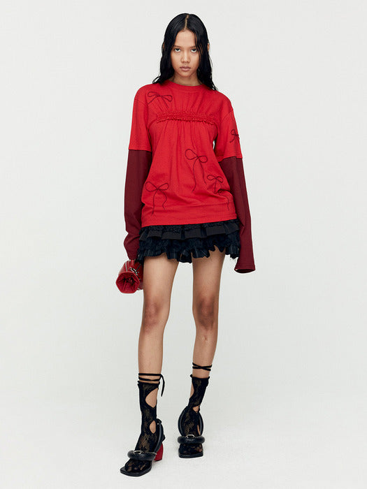(ESSENTIAL) FRILL T-SHIRTS atb1204w(RED)