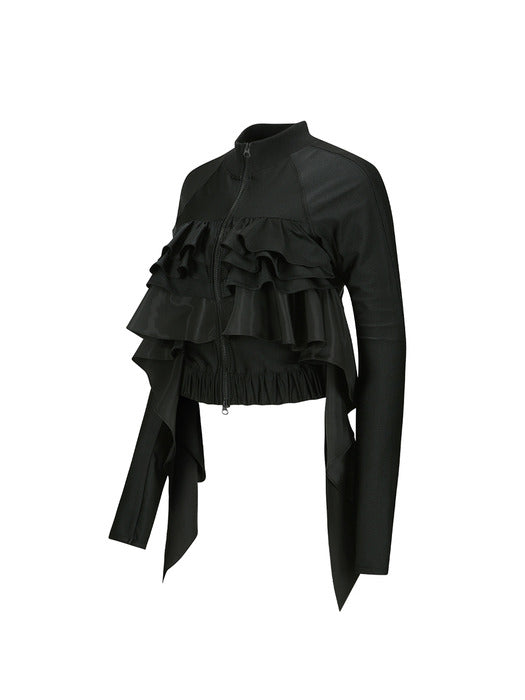 [andersson bell] RILEY RUFFLE TIGHT ZIP UP atb1203w(BLACK)