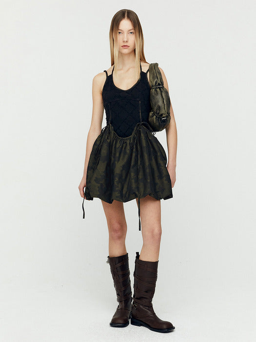 [andersson bell] CAMOUFLAGE PARACHUTE BALLOON DRESS atb1199w(BLACK)