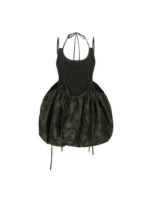 [andersson bell] CAMOUFLAGE PARACHUTE BALLOON DRESS atb1199w(BLACK)