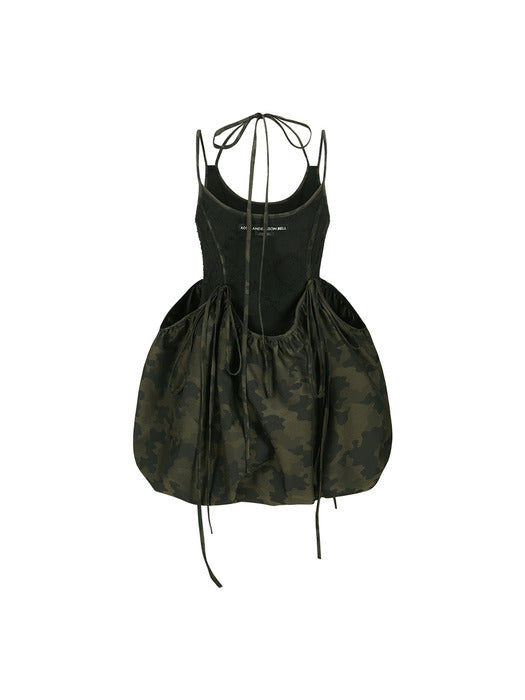 [andersson bell] CAMOUFLAGE PARACHUTE BALLOON DRESS atb1199w(BLACK)