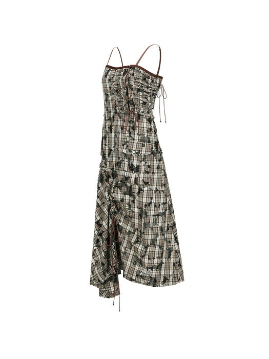 [andersson bell] MAISIE BURNT-OUT CHECK DRESS atb1191w(BEIGE)