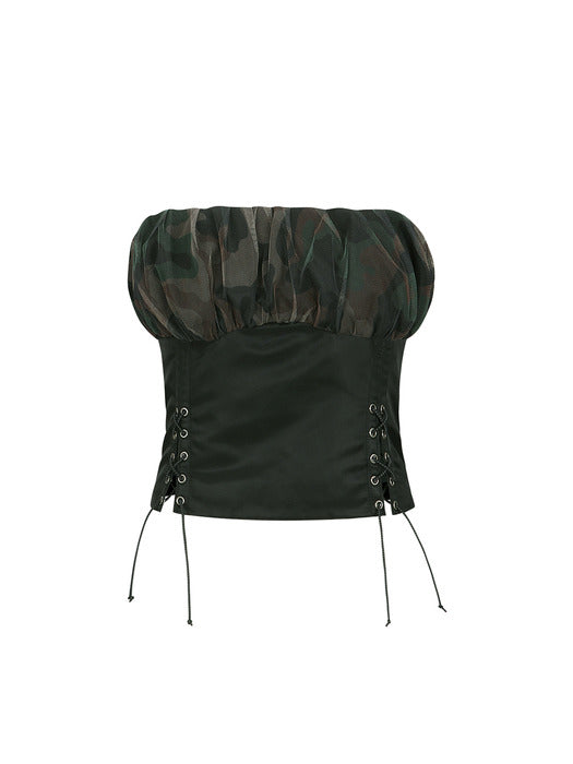 [andersson bell] ISLA SHIRRED CROP BUSTIER atb1190w(BLACK)