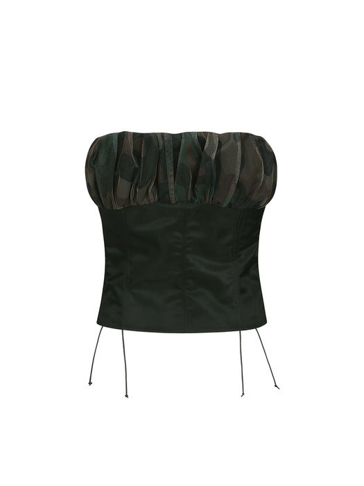 [andersson bell] ISLA SHIRRED CROP BUSTIER atb1190w(BLACK)