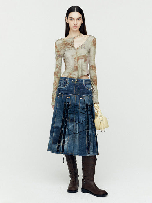 [andersson bell] WILLOW CUT-OUT JERSEY TOP atb1187w(BEIGE)