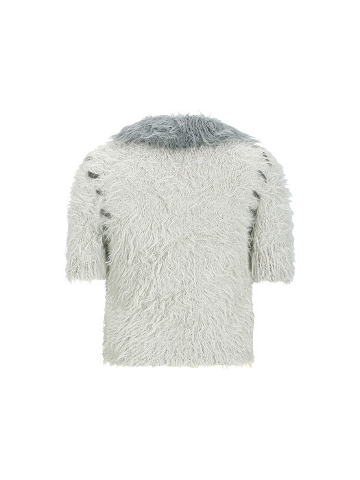 [andersson bell] BEAR KNIT POLO TOP atb1186w(GREY)
