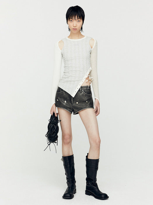 [andersson bell] BRAIDS CUT-OUT TOP atb1179w(OATMEAL)