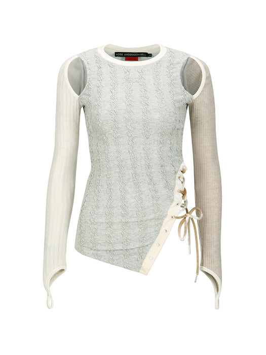 [andersson bell] BRAIDS CUT-OUT TOP atb1179w(OATMEAL)