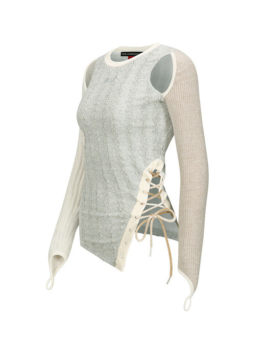 [andersson bell] BRAIDS CUT-OUT TOP atb1179w(OATMEAL)