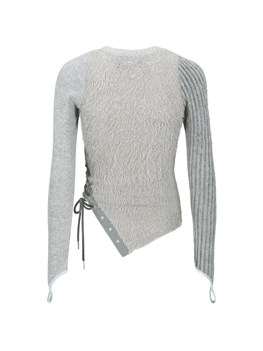 [andersson bell] HAIRY CUT-OUT TOP atb1180w(GREY)