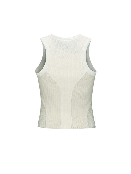 [andersson bell] LACE-UP SLEEVELESS TOP atb1178w(IVORY)