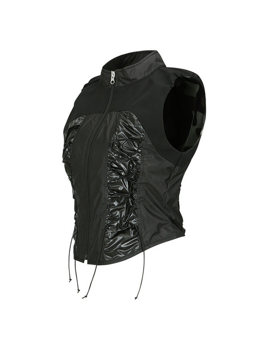 [andersson bell] GIA LACE-UP VEST awa667w(BLACK)