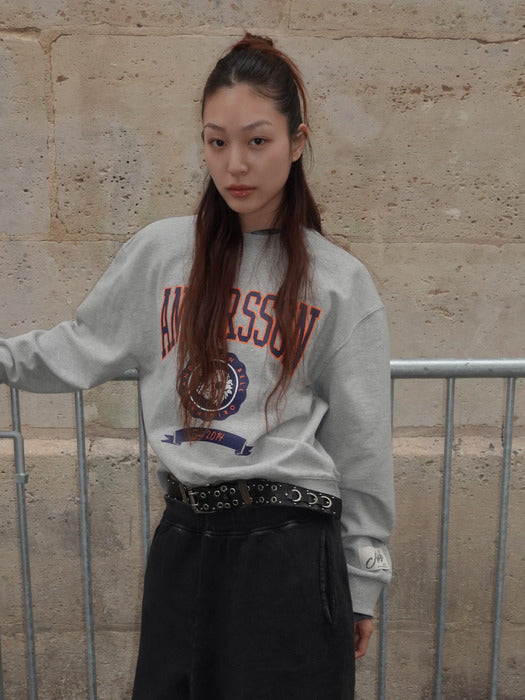 [andersson bell] (WOMEN) ADSB COLLEGE LOGO SWEATSHIRTS atb1301w(M.GREY)