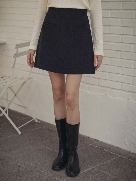 [TILLIDIE] Grace tweed skirt_Navy