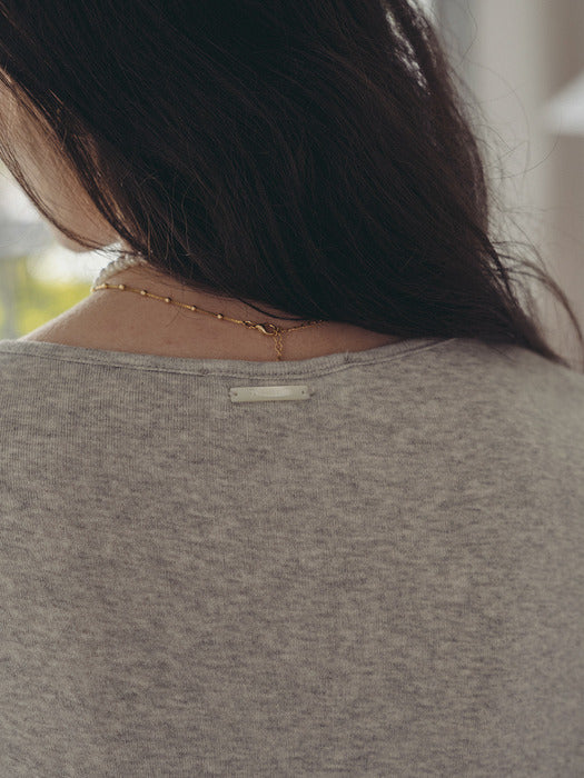 [TILLIDIE] Modal basic slim t-shirt_Melange