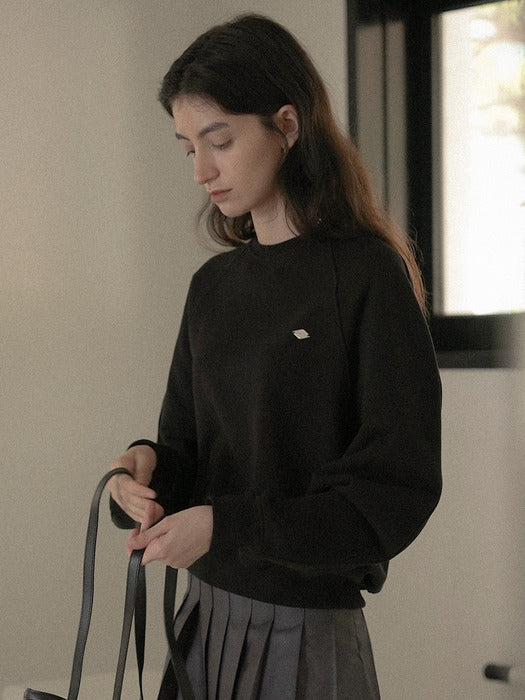 Tillidie Ballon sleeve comfy sweatshirt Black