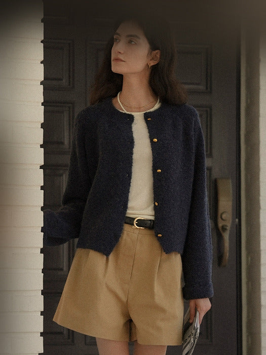 [TILLIDIE] Alpaca candy cardigan_Navy