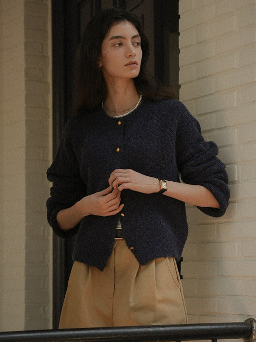 [TILLIDIE] Alpaca candy cardigan_Navy