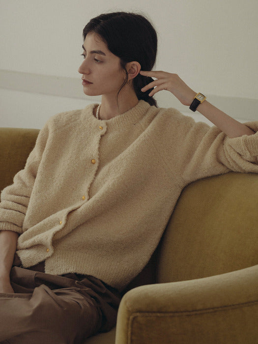 [TILLIDIE] Alpaca candy cardigan_Beige