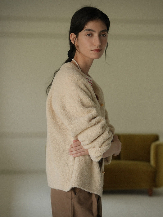 [TILLIDIE] Alpaca candy cardigan_Beige