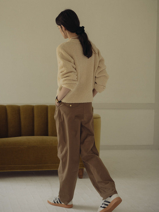 [TILLIDIE] Alpaca candy cardigan_Beige