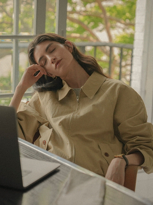 [TILLIDIE] Jeddy Bomber jacket_Dark beige