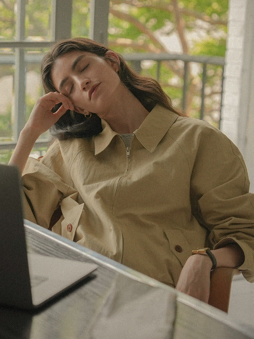 [TILLIDIE] Jeddy Bomber jacket_Dark beige