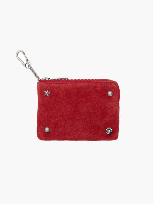 Handbag & Wallet Accessories in red suede - Premium quality product image
