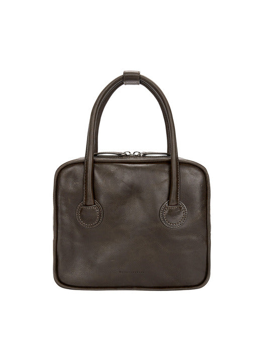 PIPING SLIM TOTE_washed brown pull-up