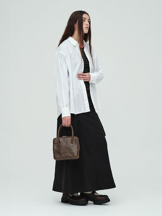 PIPING SLIM TOTE_washed brown pull-up
