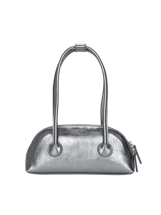 BESSETTE SHOULDER_metallic grey foiled plain
