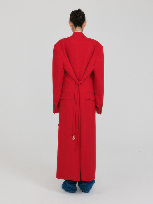 Eenk Zabelle Double-Breasted Coat - Red