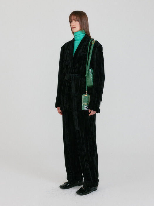 [EENK] Zoviet Shawl Collar Single-Button Jacket - Black