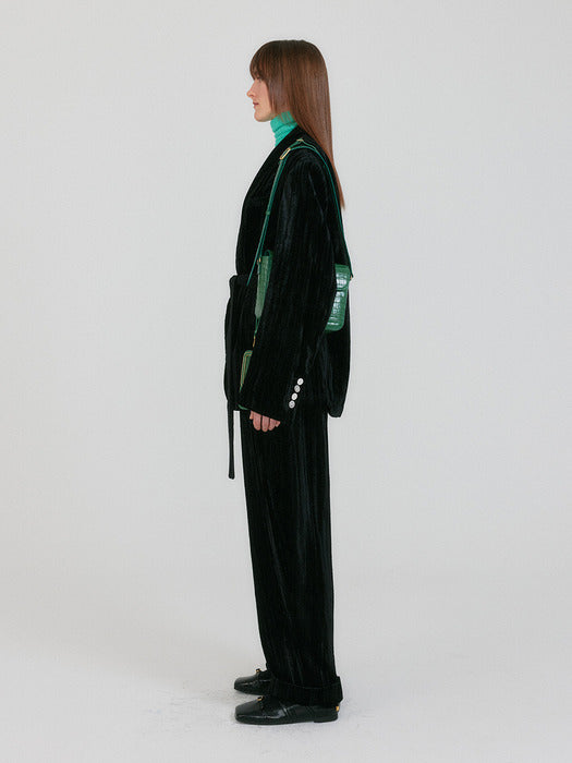 [EENK] Zoviet Shawl Collar Single-Button Jacket - Black