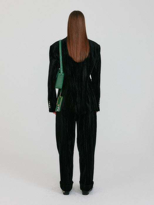 [EENK] Zoviet Shawl Collar Single-Button Jacket - Black