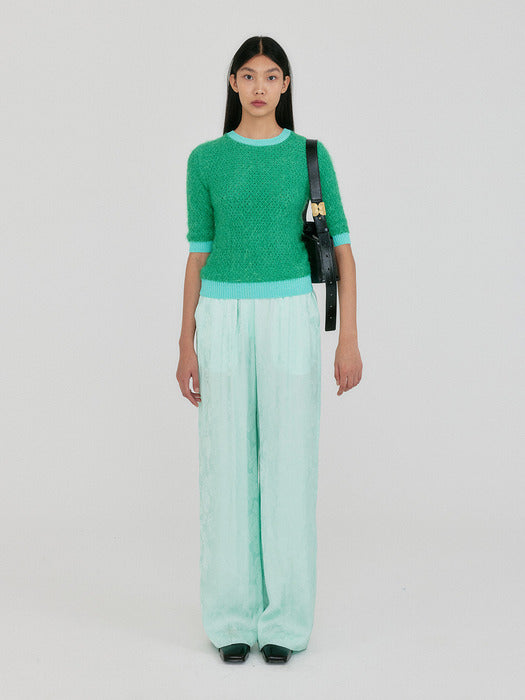 Eenk Ziggie Short Sleeve Knit Top - Green