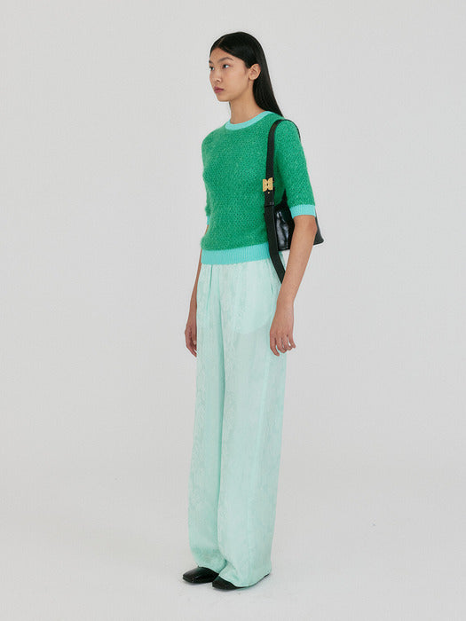 Eenk Ziggie Short Sleeve Knit Top - Green