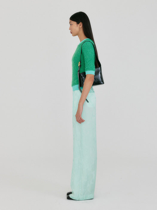Eenk Ziggie Short Sleeve Knit Top - Green