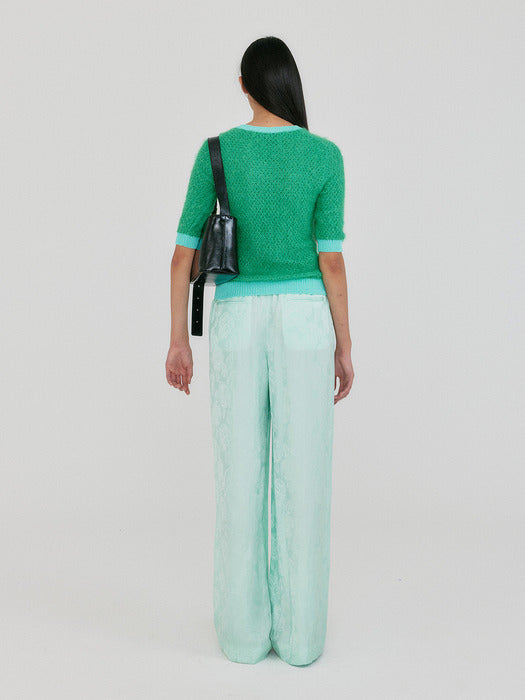Eenk Ziggie Short Sleeve Knit Top - Green