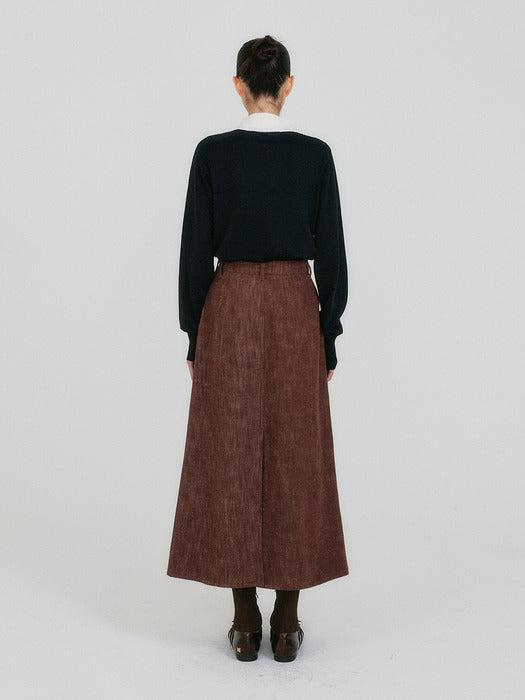 Eenk Zoe V-Point Mockneck Knit Pullover - Black/Ivory