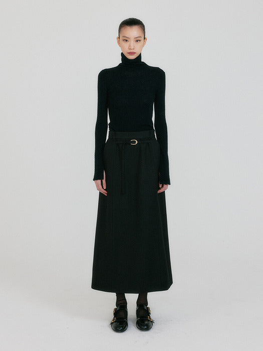 Eenk Ziah High Neck Knit Top - Black