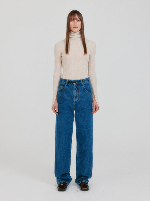 Eenk Ziah High Neck Knit Top - Ivory
