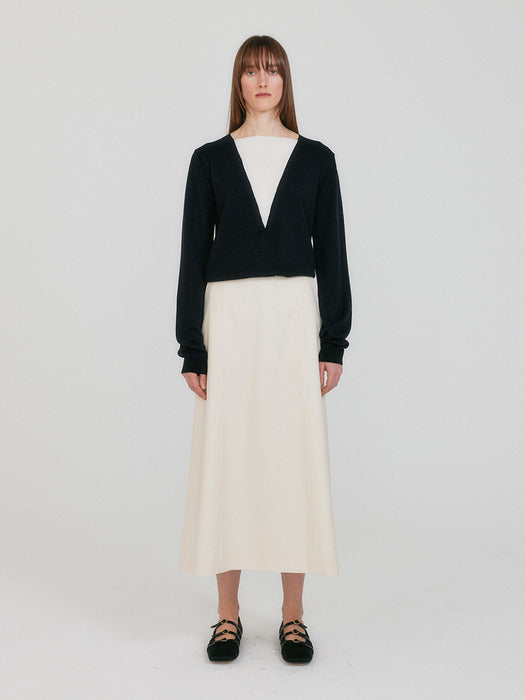 Eenk Zoem V-Neck Knit Cardigan - Black/Ivory