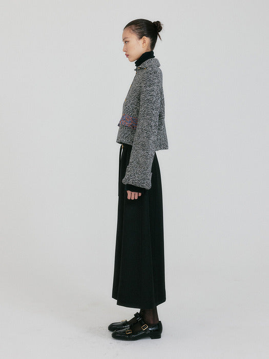 Eenk Zazzi Collared Knit Cardigan - Black/White