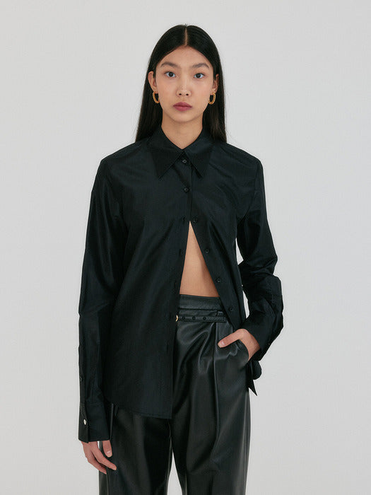 [EENK] Zirina Oversized Shirt - Black
